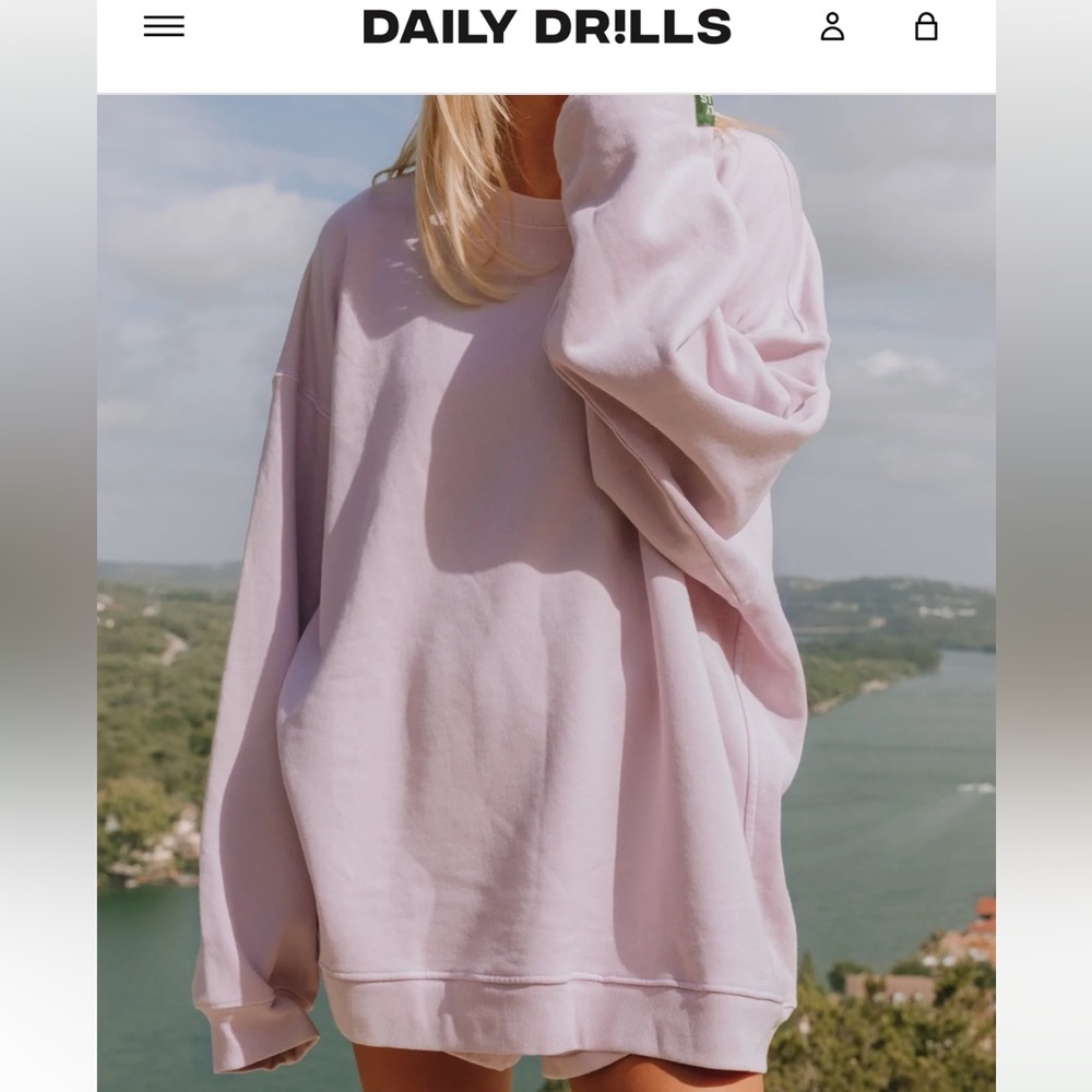 Daily Drills Light Purple Oversized Sweatshirt